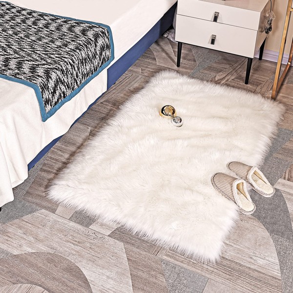 HLZDH faux fur soft fluffy single sheepskin stule Style Rug,
