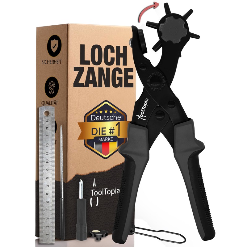ToolTopia Lochzange fr Leder [KOMPLETTSET], Locheisen | Lochstanzer als Leder