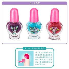 Race Sanrio Removable Manicure Set of 3, My Melody Kromi, Cosmetics, Accessories for 6 Years and Up