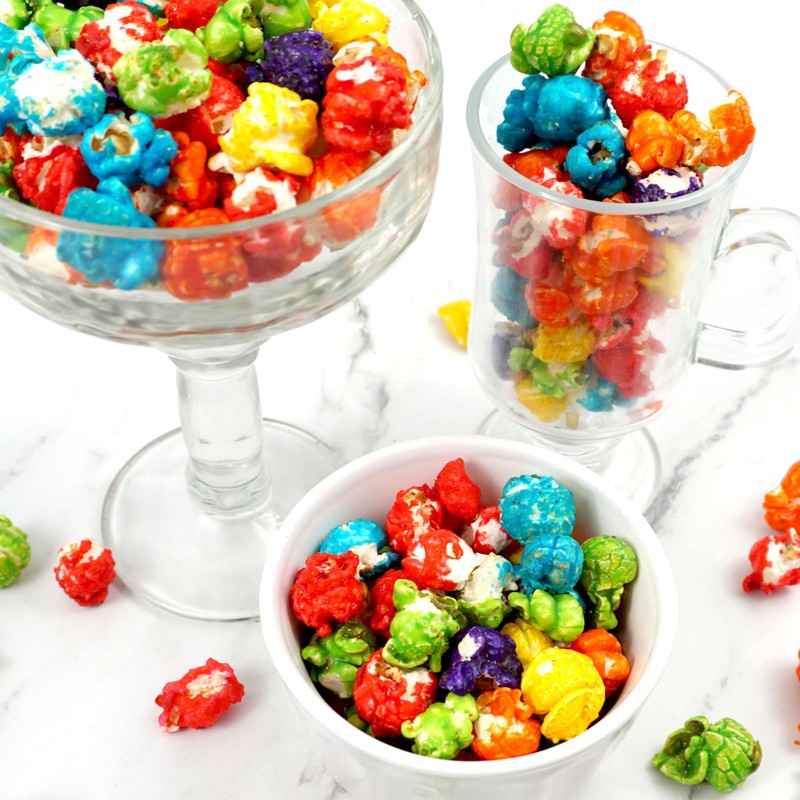 Rainbow Popcorn Bucket with Scoop, 20 Ounce, Fruitfetti Caramel Corn
