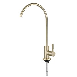 Pickwe RO Water Filter Faucet Non-Air-Gap Drinking Water Beverage Faucet for Reverse Osmosis Systems Water Filtration System 304 Stainless Steel (Brushed Golden)