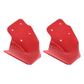 ECSiNG 1 Pair Anti-Friction Roller Skate Toe Cap Guards Protectors PU Leather Skate Cap Cover with 4 Holes for Roller Skate Replacement Accessories Red