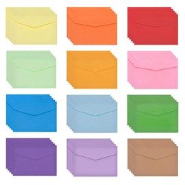 nuoshen 60 pcs Mini Envelopes, Small Coloured Envelopes Multi Color Gift Envelope Thanksgiving Envelopes for Mini Small Gift Cards Tags Birthday Wishes Wedding (11.5 * 8.2CM)