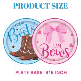 Boots or Bows Gender Reveal Brown Pink Paper Plates Gender Reveal decor