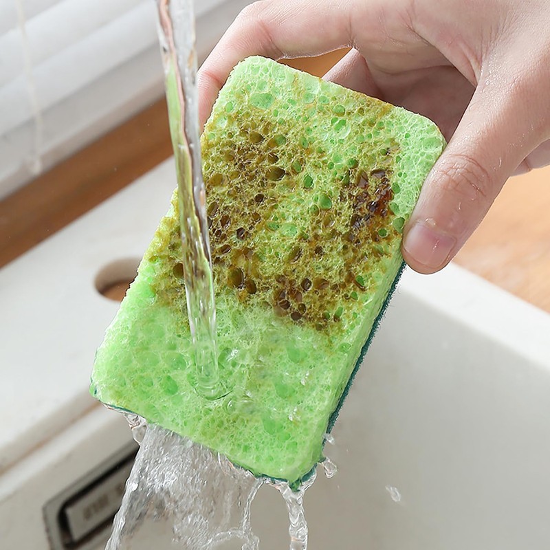 Non-Scratch Cellulose Scrub Sponge Dual-Sided Dish-washing & Cleaning Sponge for