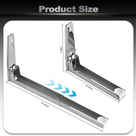 Krbnk Microwave Mount, Folding Shelf Brackets, Foldable, Retractable, Adjustable Microwave Oven Wall Mount, Suitable for Use in Home Kitchens, Saving Space(Silver)