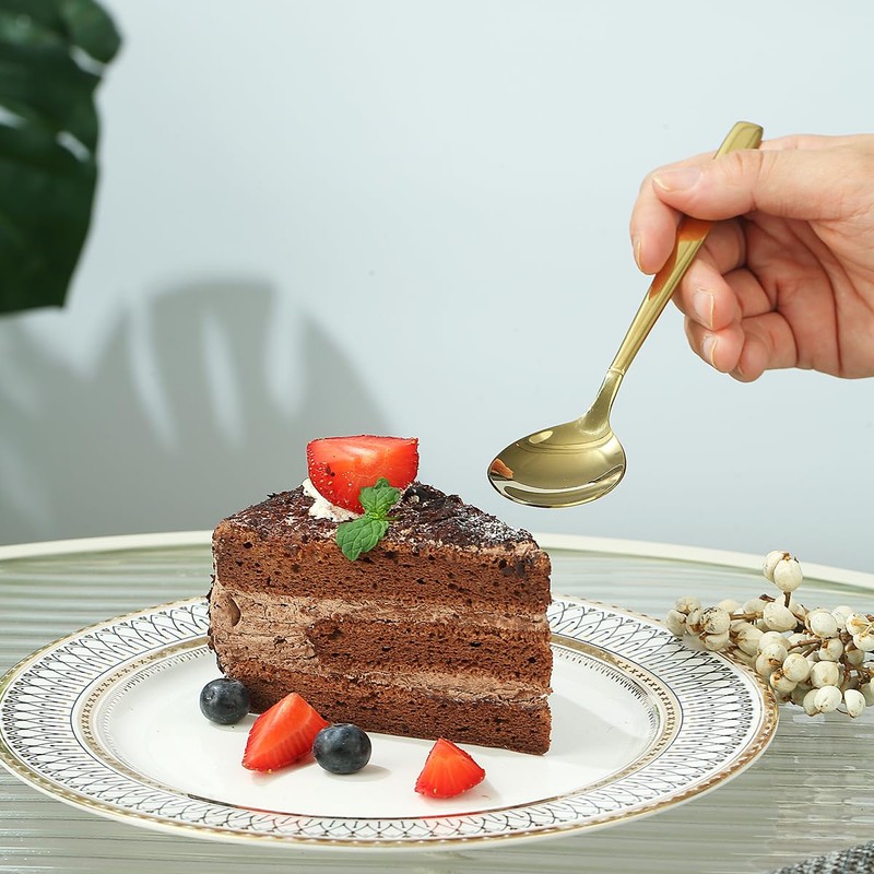 Berglander Gold Teaspoon, Set of 12, Titanium Gold-Plated Stainless Steel