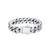 U7 Heavy Cuban Link Chain Bracelet 12mm Silver Stainless Steel