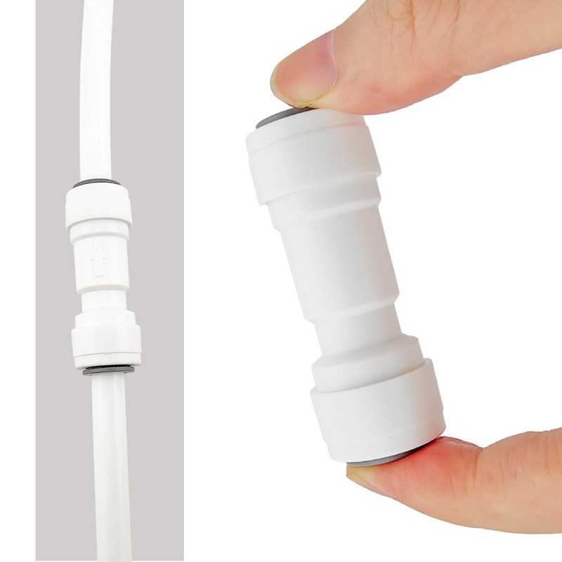 Qrity 1 Piece RO Water Filter Fitting, 3/8" Inline Check