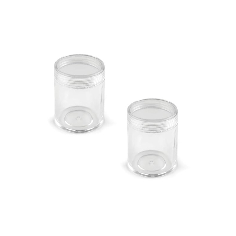 cyclingcolors 2 x Plastic Containers Clear Round Container Bottle Glitter