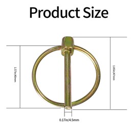 16 Pcs M4.5 Heavy Duty Lynch Pins, Linch Pins, Fastener Safety Pins with Ring Lock Pins Assortment Kit, Carbon Steel Trailer Lock Pin Lynch Pin Set for Farm Tractors Trailers Trucks Mowers Trolley