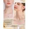 TOUPOP Gemini Necklaces for Women White Gold S925 Sterling Silver