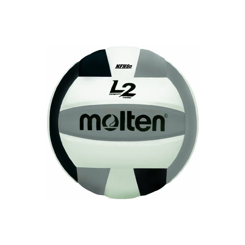 Molten Premium Competition L2 Volleyball, NFHS Approved, Black/Silver/White