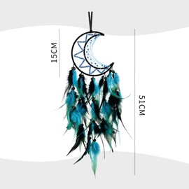 NIDHFG 1 Piece Of Moon Feather Dream Catcher, Creative Pendant, Home Decoration Pendant, Hand-Woven Pendant, Retro Pendant.