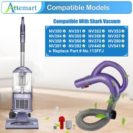 Replacement Hose Handle for Shark Navigator Lift Away Vacuums for Series NV350, NV351, NV352, NV353, NV354, NV355, NV356, NV356E, NV357 and UV440 Vacuum Cleaner, Part No. #113FFJ, 1 Hose + 1 Button
