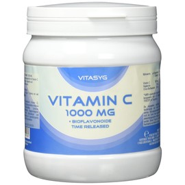 Vitasyg Vitamin C 1000mg + Bioflavonoide, für Immunsystem, Haut, Zähne und Knorpel - 500 Tabletten