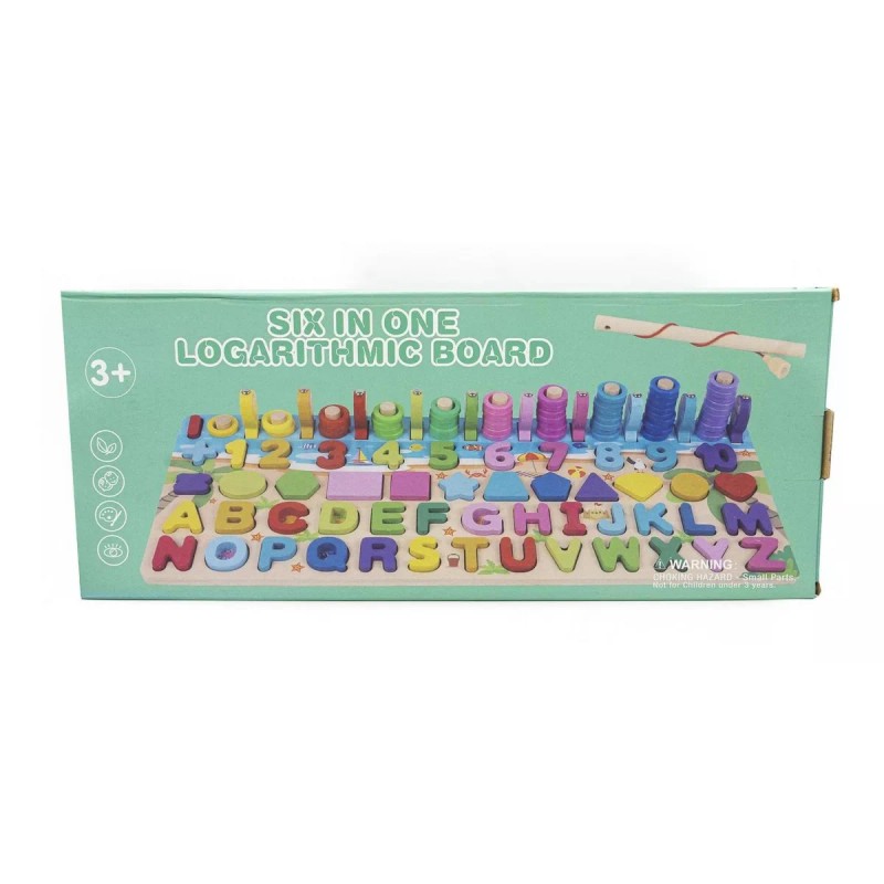 FABRICA DEL JUEGO Tablero De Madera Educativo 6 En 1