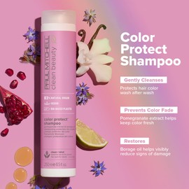 Paul Mitchell Clean Beauty Color Protect Shampoo, Gently Cleanses, Protects Hair Color, For Color-Treated Hair, 33.8 oz.