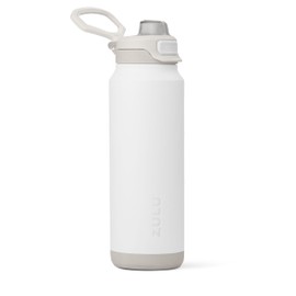 ZULU Powerfill Pro 32oz Stainless Steel Water Bottle with Quick Fill Lid, Triple Walled Vacuum Insulated Metal, Leak Proof Locking Lid, Sip and Chug, Reusable BPA Free, White