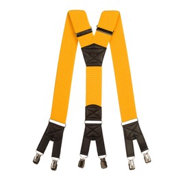 Olata 6 Clip Mens Braces / Extra Wide Y Braces - 5cm, yellow