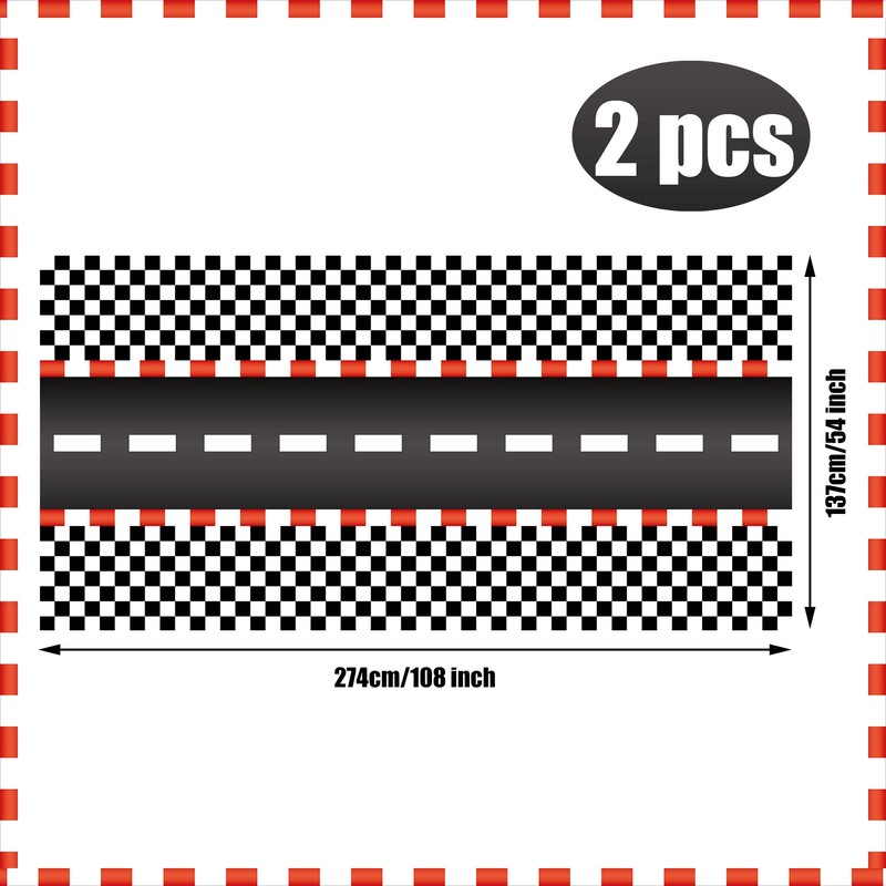 2 PCS Racing Car Plastic Tablecloths Car Theme Disposable Party