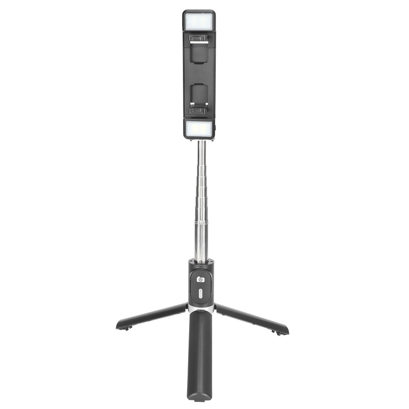 Tripod Selfie Stick with Light Mobile Phone Wireless Bluetooth Foldable