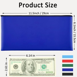 20 Pack Money Bag 11.5 x 6.1 Inch Bank Deposit Bags with Zipper Coin Money Pouch Holder for Cash Coins Cosmetics Invoice Bills Tools, 5 colors