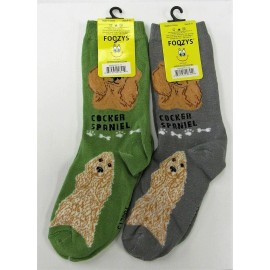 Foozys Cocker Spaniel Dog Socks 2 Pairs Women's Foozys Canine Puppy Breed Rescue Cute