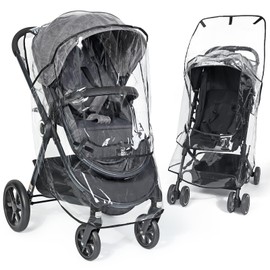 Orzbow Universal Rain Cover for Pushchair, Breathable Pram Rain Cover with Window, Food-Grade EVA Foldable Pram Rain Cover for Stroller, Easy to Install, Ultra Waterproof, Odourless and Durable, Black