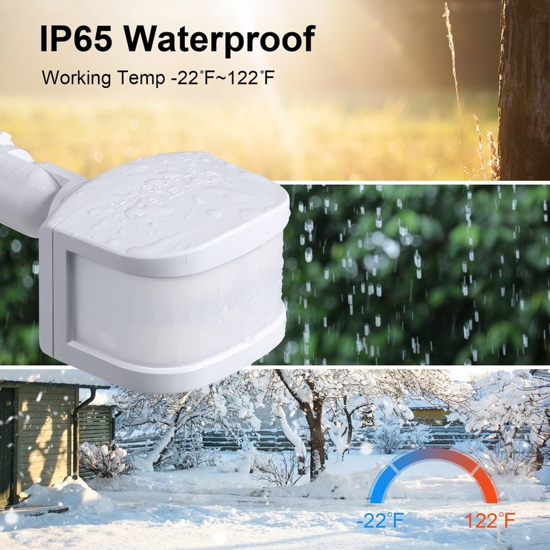 TREEWELL 2 Pack 240-Degree Replacement Motion Sensor, Adjustable LUX(5-300) &
