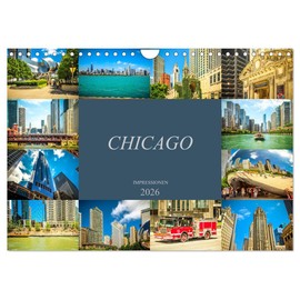 Chicago Impressions (Wall Calendar 2026 DIN A4 Landscape), CALVENDO Monthly Calendar