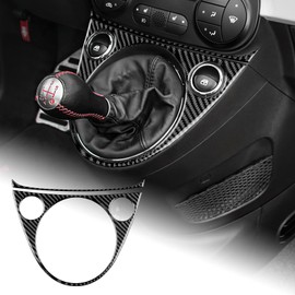 AIRSPEED Abarth 595 595C 695 2016-2023 Abarth 595 595C 695 Exclusive Accessory Carbon Fiber Interior Custom Parts Gear Shift Knob Panel Sticker Stylish Dress Up Scratch Resistant Interior Double Sided