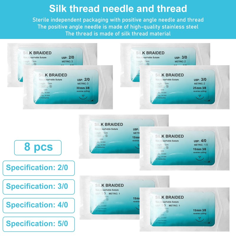 GAOUTO 32 Pieces Suture Material with Exercise Needles, Refill Pack