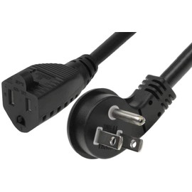SF Cable 2ft 16/3 AWG Ultra Low Profile NEMA 5-15P Right Angle to NEMA 5-15R Power Cord