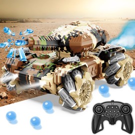 RC Tank That Shoots Water Bullets, RC Cars for Boys Age 8-12, Kids Army Tank Toys Soldier Military Cool Outdoor Toys for Kids Toys for 8 Year Old Boys Birthday Present Boy Toy