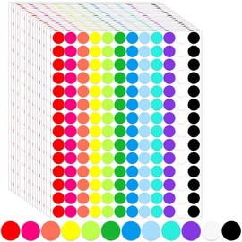 JANYUN 3920 Pcs 3/4 Inch Multicolor Dot Stickers, Colored Coding Round Labels Circle Dots for Office Classroom