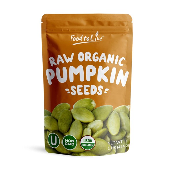 Organic Raw Pepitas, 1 Pound – Non-GMO, Pumpkin Seed Kernels, Unsalted, No Oil, No Shell, Vegan, Kosher, Bulk. Keto Snack. High in Protein, Essential Fatty Acids. Great for Baking, and as a Topping