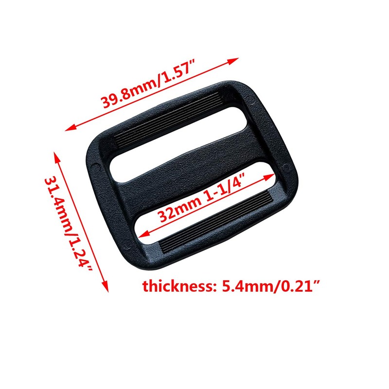 D DrNeeko 20 Pcs Black Plastic Tri-Glide Slides Button Adjustable