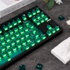 114 Keys Clear Crystal Green PBT Keycap Set, Translucent Shine