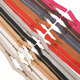 Wonesifee - Cremalleras de metal, 20 unidades #3 de latón envejecido, cierre cerrado, sin separación, colores variados, para bolsos, bolsos, bolsos, costura, 10 colores, 2 unidades cada una (10