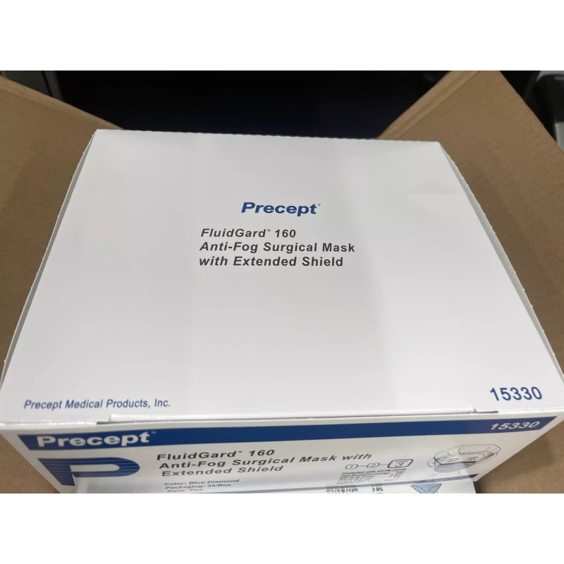 Precept FluidGard 160 Anti-Fog Surgical Mask Level 3 + Shield,