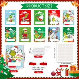 ONIBOGO 11 Pcs Christmas Money Holders for Cash Gift, Funny Christmas Cards Money Holder Ornaments with Cover for Christmas Tree Hanging Decoration