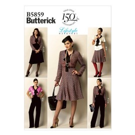 BUTTERICK PATTERNS B5859 Misses' Jacket, Blouse, Skirt and Pants Sewing Template, Size A5