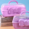 Tuilful Storage Box with Handle, 3-Compartment Plastic Organizer with Lid,