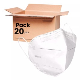 Pack de 20 Cubrebocas KN95 Blanco | Variedad de Colores | Cubre Bocas Protección Alta Eficiencia | Face Mask Ajuste Cómodo y Seguro | Ideal para Uso Diario