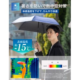 Duerfusa Folding Umbrella, Parasol, Folding Umbrella, Men's, Lightweight, One-Touch, Automatic Opening/Closing, Strong Durable Fiberglass, For Rainy Season, Sunny or Rainy Season, UV Protection, UPF