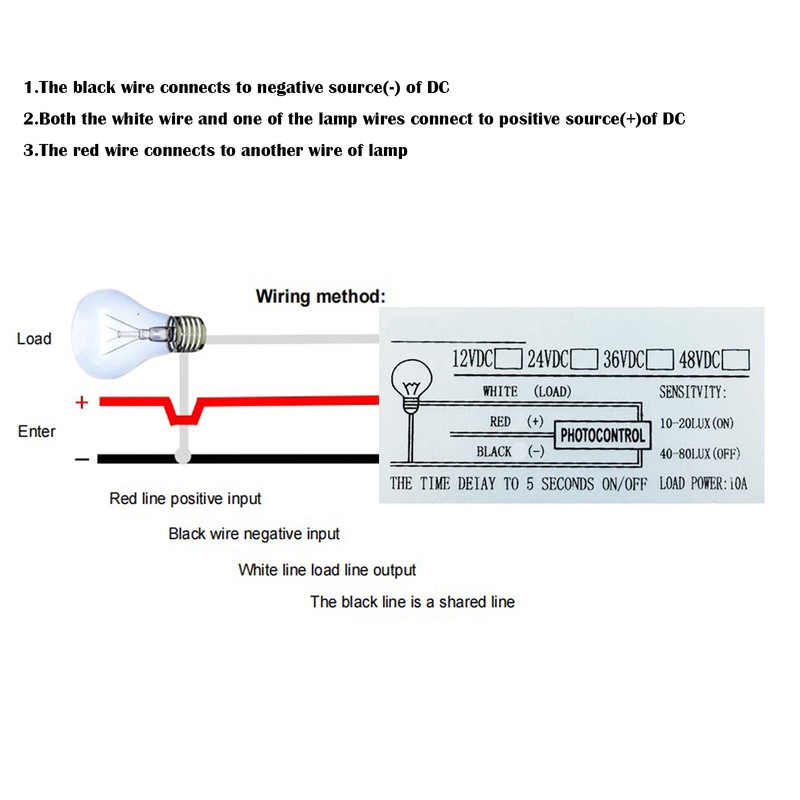 MGGi DC Sensor Photoelectric Light Switch for Outdoor Lighting Fixtures,