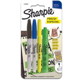Sharpie Kit, Punta Fina Surtidos, Sharpie Pocket y Tank Resaltadores/Marcadores de Texto Surtidos, 4 Piezas