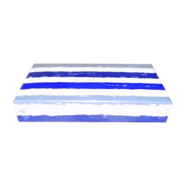 The Joy of Light Designer Matches Blue Stripe Watercolor Embossed Matte 4" Collectible Matchbox