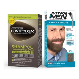 Kit Just For Men Desvanecedor Canas Gx + Barba Castaño Medio Castaño Medio